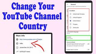 How to Change YouTube Channel Country  ||  Change YouTube Location || YouTube Channel Country Change