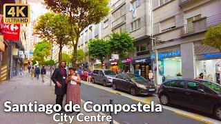 Walking on the Streets of Santiago de Compostela: City Centre Walking Tour (4K 60fps)