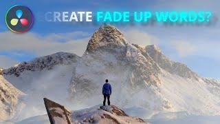 Create FADE UP WORDS After Effect with DaVinci Resolve