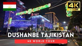 Tajikistan 4k walk - Dushanbe 4K Night Walking Tour｜Nov 2024