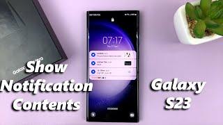 How To Show Notification Contents On Lock Screen In Samsung Galaxy S23/S23 Ultra