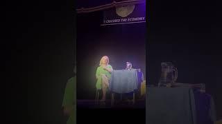 Surprise lettuce banner makes Liz Truss walk off stage 