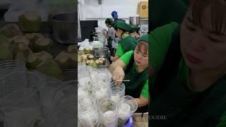 Coconut water production process at a Thai coconut factory!!!