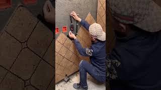 45 Degree angle of wall tile installation #goodtechnology #tool #tip #fpy #short #viral