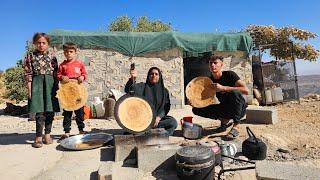 Life in the mountains: Baking bread for breakfast for a nomadic family of nine