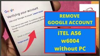 Itel A56 (w6004) frp bypass remove google account - bypass itel a56 google account without PC 2025