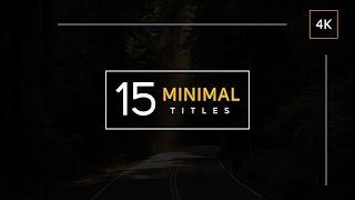 15 Clean & Minimal Titles After Effects Premium Template