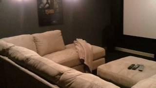 Man Cave DIY Home Theater on a Budget with a 12 Foot Diagonal Screen