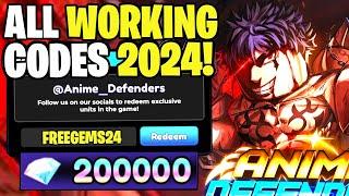 *NEW* ALL WORKING CODES FOR ANIME DEFENDERS IN 2024! ROBLOX ANIME DEFENDERS CODES