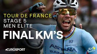 MARK CAVENDISH MAKES HISTORY!  | Tour de France Stage 5 Final Kilometres | Eurosport Cycling