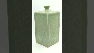 Antique Japanese celadon glazed Sanda ware tokkuri  #徳利 #三田焼 #japaneseceramics #japaneseporcelain
