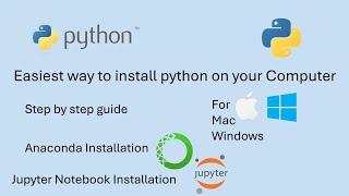 2024 Easiest Step by Step way Install Anaconda | Python | Jupyter Notebook| Mac | Windows | Python 1