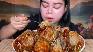 PEDASNYA BAKSO URAT TELOR FULL TETELAN PAKE BIHUN TOGE SAMBAL PEDAS SATU MANGKOK MUKBANG