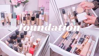 MAKEUP ORGANIZATION *my entire foundation collection* | Paige Koren