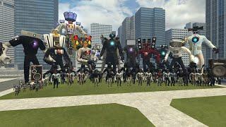 ULTIMATE TITAN CAMERA MAN VS TV MAN MECHA BOSS, TRAFFIC MAN, BOOMBOX MAN AND OTHERS In Garry's Mod!