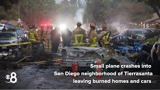 Small plane crash in San Diego kills 2, destroys homes, cars (noon update)