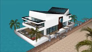 CASA 3D SKETCHUP  CATALAN mansió  CASA FLOTANT ARQUITECTURA INCREIBLE VAIXELL  ARQUITECTO DE SUEÑOS