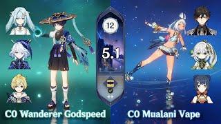 5.1 Spiral Abyss Floor 12 -  C0 Wanderer and C0 Mualani - Genshin Impact