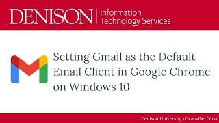 Windows 10 - Setting Gmail as the Default Email Client in Google Chrome