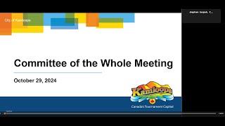 Kamloops City Council - Committee of the Whole Meeting - October 29, 2024