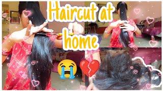 Long haircut at home, long hair cut, Extreme long haircut at home | sanghiniverma