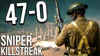 BATTLEFIELD 1 47 KILLSTREAK SNIPING ONLY M1903 | BF1 Scout Gameplay