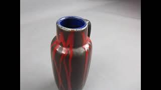 Rare West German Pottery Scheurich Dracula Drip Glaze Vase Vintage c1960  ( JPA13007 )