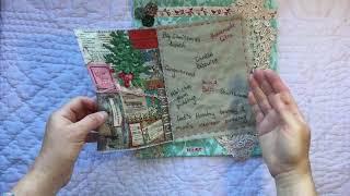 Part 2 of 2:  How to make a slow stitch fabric book, vintage Christmas #roxysjournalofstitchery