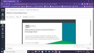 Module 1 Knowledge Check | AWS Academy Cloud Foundation | Cloud Concepts Overview