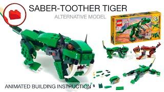 Lego Saber-toothed Tiger  Animal MOC - Lego Creator 31058 alternative build tutorial