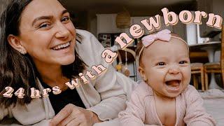 24 hrs with a NEWBORN! Exclusively Breastfeeding, Scheduling + Sleeping Through The Night!