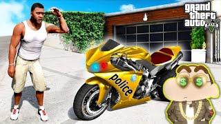 Shinchan Became Riches Persian in GTA 5 | SHINCHAN Stolen billionaire Police Gold SuperBike in GTA 5