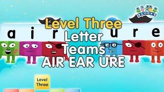 #BacktoSchool - Alphablocks Level Three | Letter Teams - AIR EAR URE ER | Learn How to Read