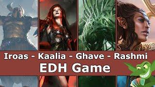 Iroas vs Kaalia vs Ghave vs Rashmi EDH / CMDR game play for Magic: The Gathering