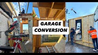 BUILDING A STUD WALL & A FLAT ROOF | MANCAVE