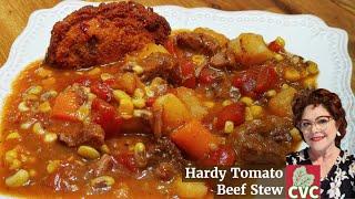 How to Make Tomato Beef Stew - Cornbread Supper - Southern Cooking
