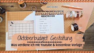 Oktober Budget Gestaltung  Meine Youtube Einnahmen und Kostenlose Vorlage Geld Sparen