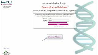 AKU Patient Registry: How to register and enter data