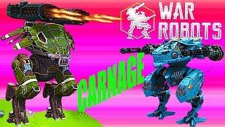 War Robots Epic Carnage Gameplay обзор робота Carnage Боевые Роботы GI.Patton, LEO, GRIFFIN новичкам