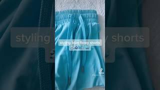styling blue flowy shorts 🫐 #blue #fyp #fypシ #tiktok #styling #viral #preppy #flowyshorts