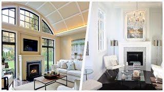 75 Contemporary Living Space With A Tile Fireplace Design Ideas You'll Love 
