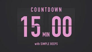 15 Minutes Countdown Flip Clock Timer / Simple Beeps 