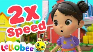 Sped UP Five Baby Birds | Nursery Rhymes | Lellobee ABC