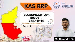 || LAEX KAS RRP PRELIMS || Economic Survey, Schemes & Budget class by Mr. Harendra sir