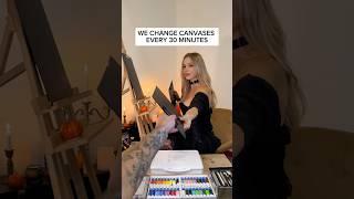 WE CHANGE CANVASES EVERY 30 MINUTES: HALLOWEEN Do you like more 1 or 2? #art #halloween #painting