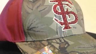Florida State Seminoles Swarovski Crystal Bling Ladies Camo Rhinestone Hat Cap