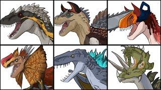 Top 40 Best Hybrid Dinosaurs 2023 | Jurassic World x Godzilla x Chainsaw Man Fanart | Maxxive Jumpo