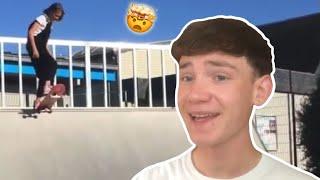 1 YEAR GIRL SKATEBOARDING PROGRESSION REACTION!
