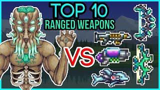 TOP 10 Ranged Weapons vs Moon Lord | Terraria 1.4.1 Comparison