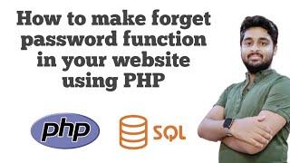 How to make forget password option using php.